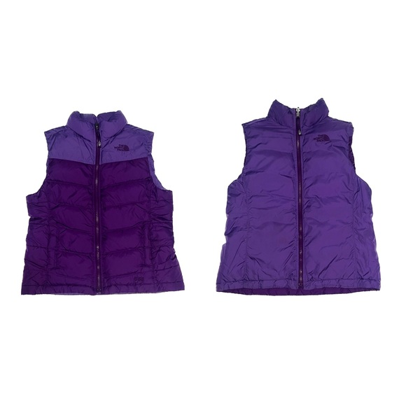 The North Face Girls Medium Purple Reversible Down Puffer Vest (flawed, as is) - Picture 13 of 14